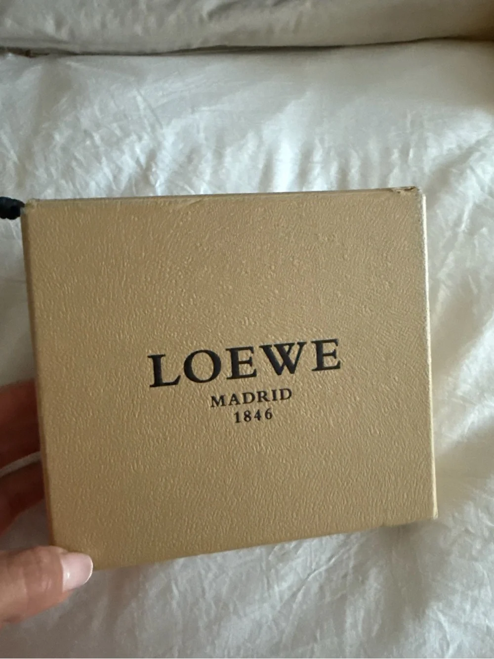 LOEWE Anagram Round Coin Purse Grey NWT Box